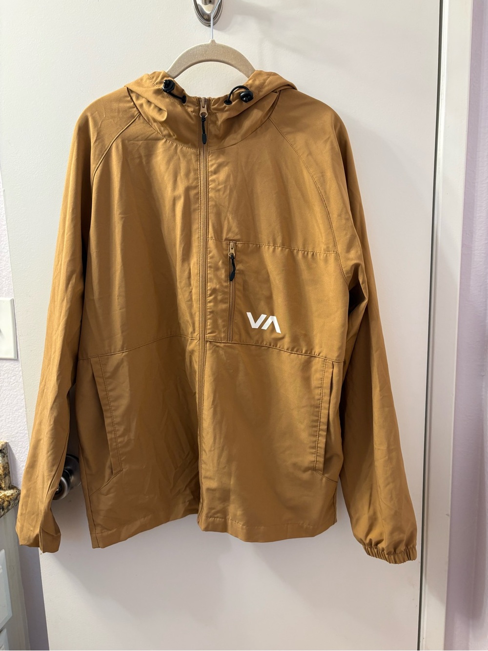RVCA Kevin Jacket Mens Sz M•Mustard•Windbreaker Hoodie Lightweight Fighting MMA